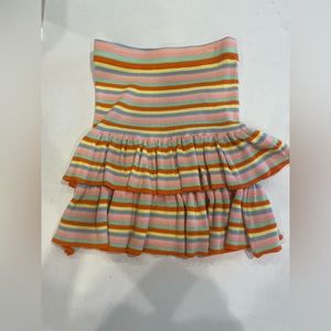 Lovers + Friends - Rainbow Flared Sweater Mini Skirt